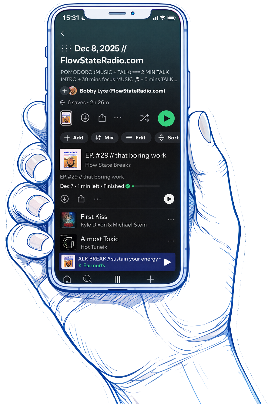 Flow State Radio playlist on iPhone